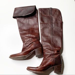 FRYE Jane Tall Cuff Style Dark Brown Super Sexy